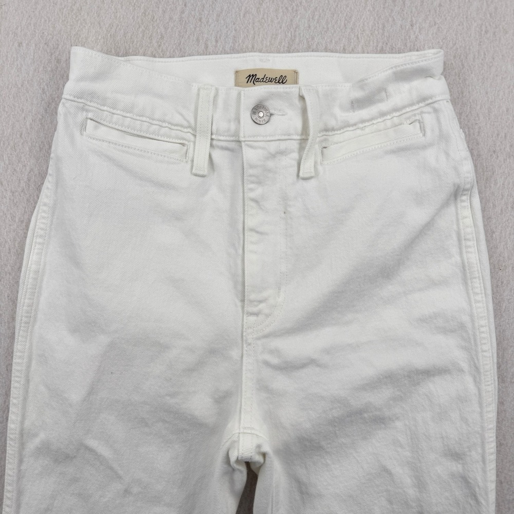 Madewell 11" High-Rise Flare Jeans White Denim Women 26 (28x33) Solid Minimalist